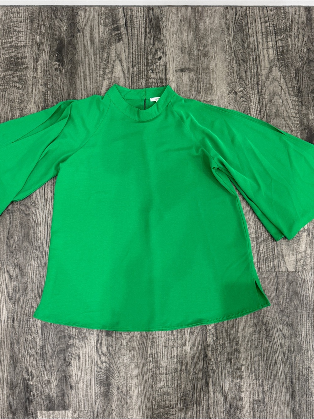 Green Women’s Blouse with Flared Sleeves